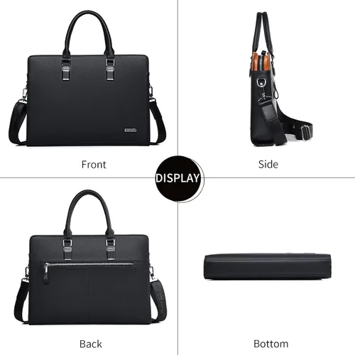Vista 3 de FSD.WG Bolsa de negocios de cuero para portátil de hombro