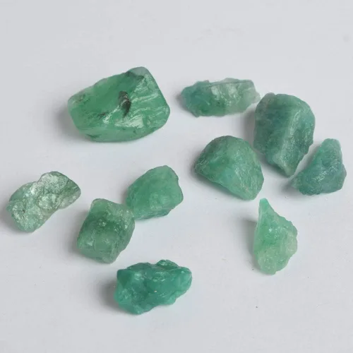 Vista 2 de GEMHUB AAA++ Esmeralda de calidad 70.50 Ct natural crudo Lote de 10 piezas de piedra envuelta en alambre verde esmeralda, Gema, lote de piedras