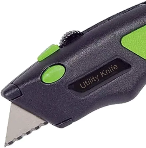 Vista 4 de Cuchillas dentadas para cuchillo utilitario – Paquete de diez maquinillas de afeitar de sierra SK5 de alta resistencia para reemplazo de cortador