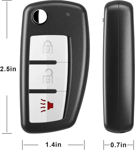 Vista 4 de VOFONO Control remoto de entrada sin llave para coche con llave de encendido sin cortar, compatible con Nissan Rogue 2014 2015 2016 2017, reemplazo