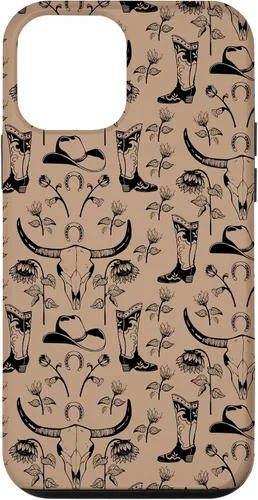 Vista 16 de Western Boho Skull, Sunflowers, Country Girls, Cowgirls Boot Case for iPhone 17