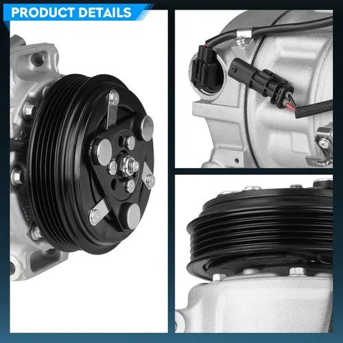 Vista 3 de Compresor de aire acondicionado A/C con embrague apto para Chevrolet Equinox 2.4L 2.4 2012-2014, apto para GMC Terrain 2.4L 2.4 2012-2015 12 13 14