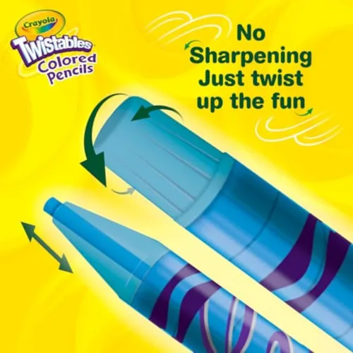 Vista 3 de Crayola Twistables - Juego de lápices de colores (50 unidades), regalo perfecto para calcetín navideño para niños y adolescentes, lápices