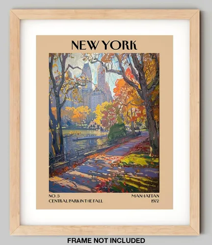Vista 2 de K&L DESIGN CO. Impresión artística retro vintage de Nueva York, póster sin marco de 11 x 14 pulgadas, recuerdos de la ciudad de Nueva York, bonita
