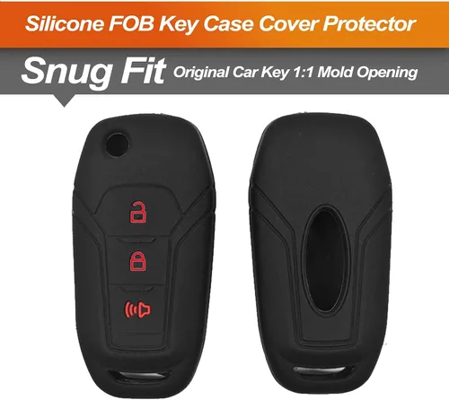 Vista 3 de Funda de silicona para llavero Ford Expedition Explorer Escape Ranger Bronco F-150 F-250 F-350 F450 F550 Super Duty Lightning Key Fob Accesorios