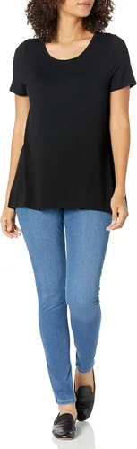 Vista 4 de Tienda Essentials Women's Relaxed-Fit Short-Sleeve Scoopneck Swing Tee (Available in Plus Size)