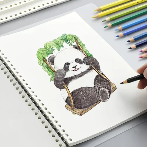 Vista 3 de VILLCASE 50 hojas de recambio de página, bloc de dibujo para niños, diarios, blocs de bocetos de papel para niños, papel de recambio de dibujo