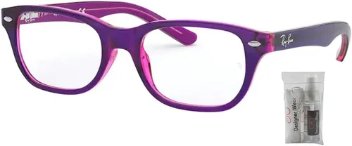 Vista 2 de Ray-Ban Junior RY1555 - Lentes graduados cuadrados para niños y niñas + paquete con kit de diseño iWear
