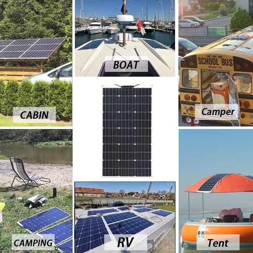 Vista 7 de XINPUGUANG Kit de sistema de panel solar de 12 V 200 W, panel solar flexible de 100 W, cargador de batería monocristalino con cable de extensión