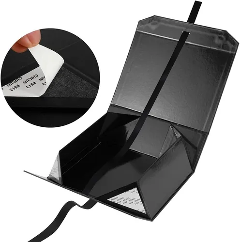 Vista 5 de GoooodGift Caja de regalo negra para regalos de 10 x 7.3 x 3.5 pulgadas, caja decorativa con cinta, caja de regalo vacía con tapa cierre magnético