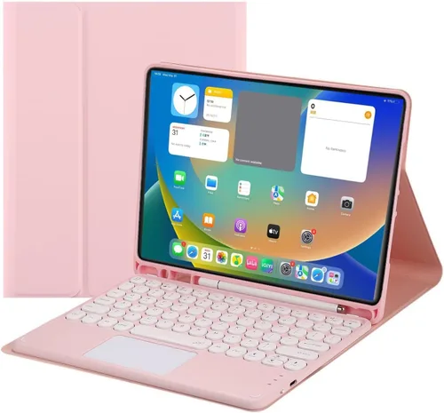 Vista 14 de Funda para teclado con panel táctil para Galaxy Tab S6 Lite de 10.4 pulgadas (2024/2022/2020) con soporte para bolígrafo S, teclas redondas