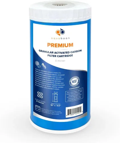 Vista 8 de Aquaboon Cartucho de filtro de agua de carbón activado granular de 5 micras de 10 x 4.5 pulgadas, repuesto de filtro de agua para toda la casa