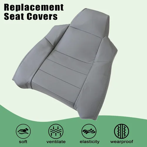 Vista 5 de Priprilod Funda de cuero de repuesto para asiento del lado del conductor y del pasajero, parte inferior y superior, compatible con Ford F250 F350