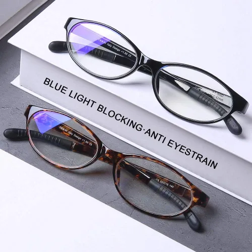 Vista 7 de DOOViC Paquete de 2 lentes de lectura de moda para mujer, diseño elegante, bloqueo de luz azul, lectores 3.0 de fuerza