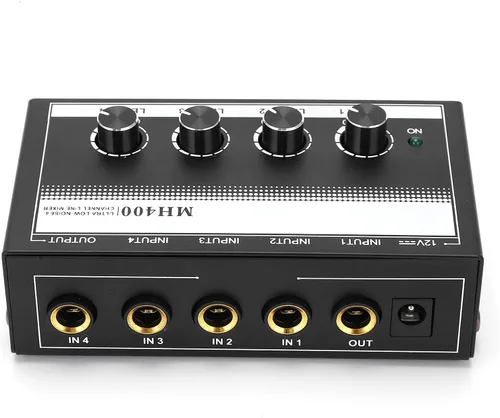 Vista 5 de AUNMAS Mezclador de línea de 4 canales, equipo de audio de ruido ultra bajo (#2)