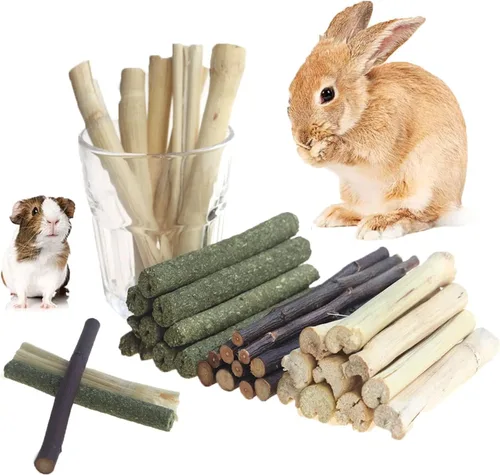 Vista 7 de Juguetes de conejo, 30 unidades, 3 sabores para rechinar dientes, juguetes masticables para hámsters, cobayas, chinchillas 30Pcs