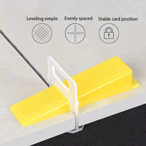 Vista 6 de GenericBrands Kit de sistema de nivelación de azulejos de 1/8 de pulgada, 600 clips espaciadores de azulejos y 200 cuñas reutilizables con 1