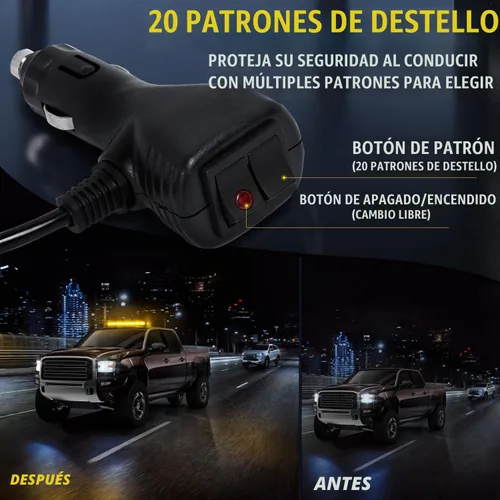 Vista 6 de Barra de luces estroboscópicas de techo de 34 pulgadas con 166 LED, intermitentes, luz de advertencia, asesor de tráfico, luz de emergencia, base