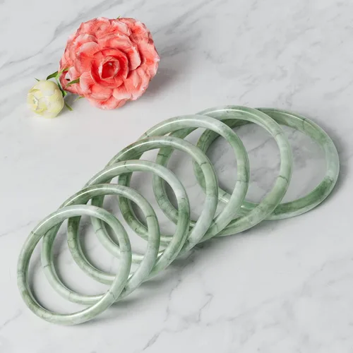 Vista 8 de NAHARO Pulsera de jade natural para mujer, estilo chino retro, de jade verde natural, con caja de regalo