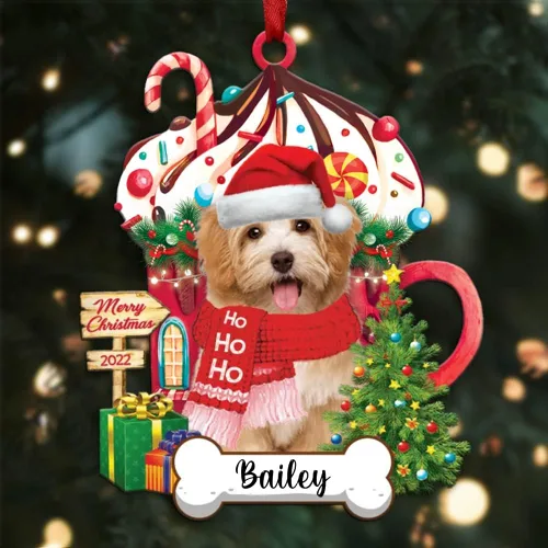 Vista 52 de Amantes de los perros de Navidad – Navidad de perros disponibles para muchos perros Shi Tzu – Adorno con forma personalizada, adorno de Navidad