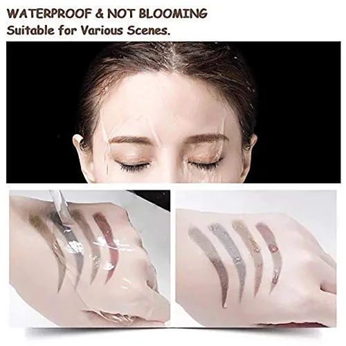 Vista 3 de Lápiz de cejas Microblading con 4 puntas de tenedor, crea maquillaje duradero, cubierta de lápiz de cejas natural profesional, áreas dispersas