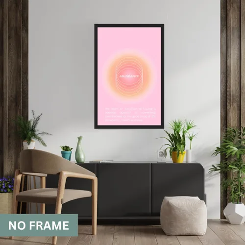 Vista 6 de Abundance - Póster estético de aura en degradado, arte de pared espiritual, arte de pared moderno, aura rosa, impresión de degradado de regalo