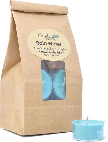 Vista 9 de Amber Romance - Velas de té de soja, paquete de 12 unidades, velas de té beige, altamente perfumadas, fabricadas con cera de soja, hechas a mano