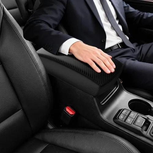 Vista 7 de Autorder Funda de consola central para Hyundai Tucson 2016-2019 2020 2021, accesorios de fibra de carbono, funda impermeable antiarañazos