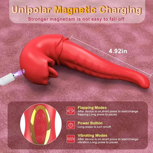Vista 6 de Vibrador de lengua para mujer, juguetes sexuales con aplicación 3 en 1, juguete de lengua para mujeres, juguetes sexuales de rosa, vibrador de punto