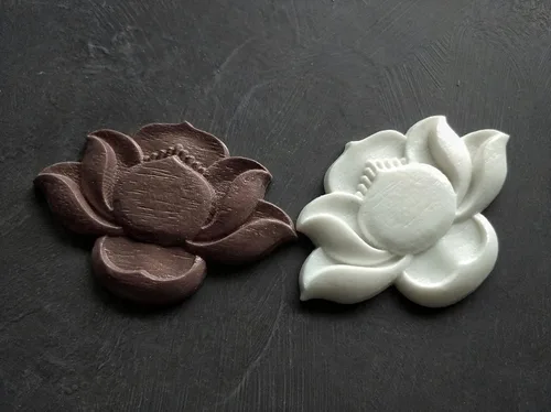 Vista 3 de Silicone Mold Lotus Furniture Applique Lotus Mold Decorative Lotus Resin Onlay Mould Furniture Decor Molding Resin Molds Lotus flower