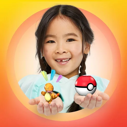 Vista 2 de Mega Construx GFC88 - Figura de Pokemon Charmander, multicolor