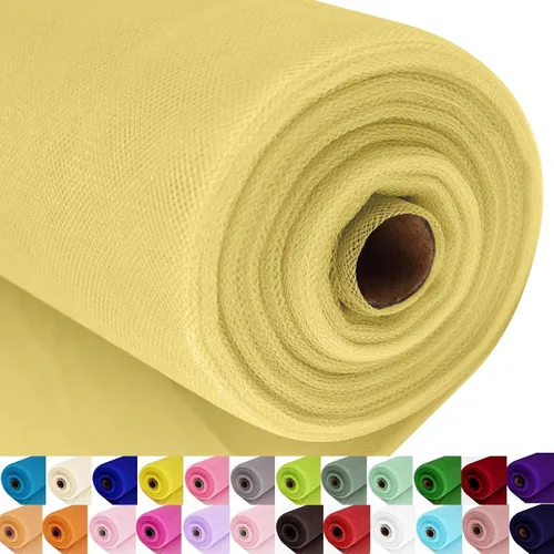 Vista 21 de Rollos de tela de tul, 54 pulgadas por 10 yardas (30 pies), cinta de tul para decoración de fiestas de boda, rollo de tela transparente en bobina
