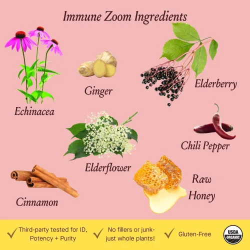 Vista 2 de Urban Moonshine Immune Zoom - Aumento de la inmunidad de acción rápida - Jarabe de saúco orgánico - Equinácea - Miel cruda - Certificado orgánico