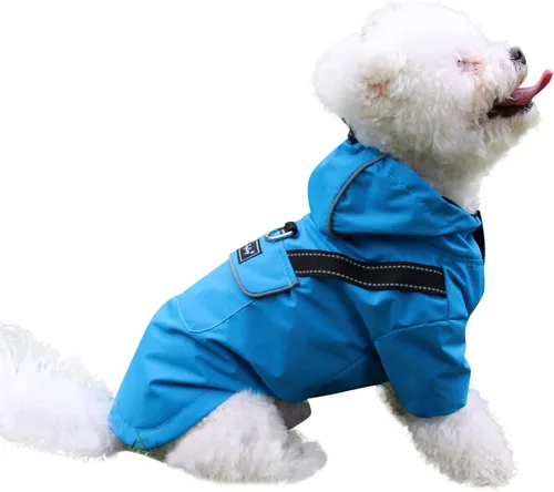 Vista 15 de JoyDaog Impermeable prémium para perro con capucha para perros extra pequeños, chaqueta impermeable para deportes al aire libre, impermeable