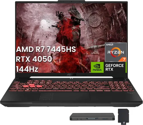 Vista 8 de ASUS TUF - Laptop para juegos, 15.6" 144Hz Full HD tipo IPS, AMD Ryzen 7 3750H, GeForce GTX 1650, 8GB DDR4, 512GB PCIe SSD, Gigabit Wi-Fi 5, Windows
