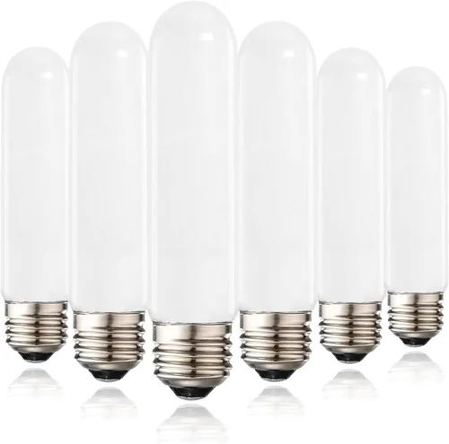 Vista 9 de XININSUN Bombilla LED T10 esmerilada, bombillas LED esmeriladas T10 regulables, bombillas de tubo LED de 8 W, equivalente a 60-75 vatios, 2700 K