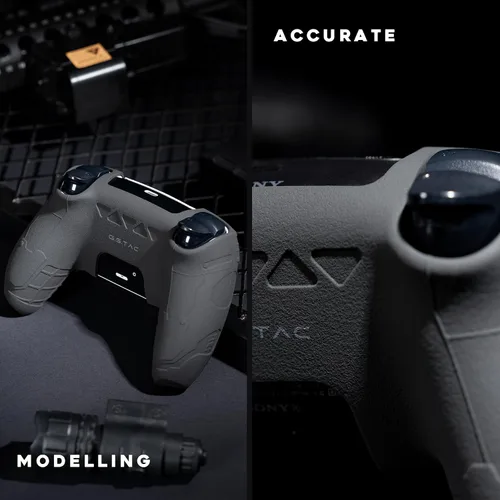 Vista 4 de GeekShare G.S.TAC Tactical PS5 Controller Skin Set, Anti-Slip Silicone Protective Cover Skin Case for PS5 Wireless Controller with 2 Thumb Grip Caps