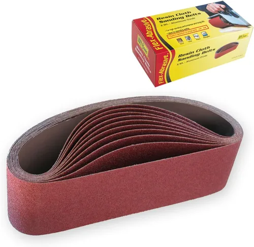 Vista 2 de IVY Classic 43050 Flex-Abrasivo 3 pulgadas x 18 pulgadas 36 grano extra grueso paño de resina cinturón de lijado de óxido de aluminio, paquete de 10