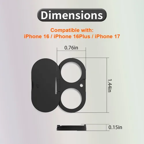Vista 7 de Funda de privacidad para cámara compatible con iPhone 17, iPhone 16, iPhone 16 Plus, protector antiespía para cámara trasera, asegura tu privacidad