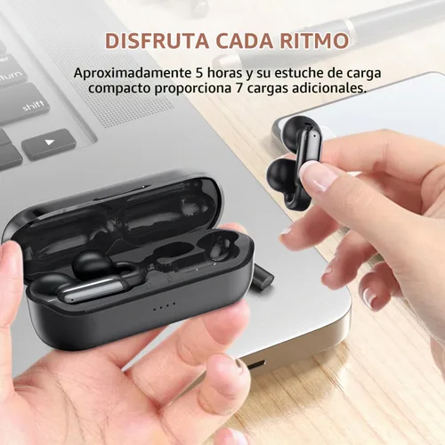 Vista 4 de Auriculares con clip, auriculares inalámbricos con clip de oreja abierto, Bluetooth 5.4, llamada de voz clara, auriculares deportivos con estuche