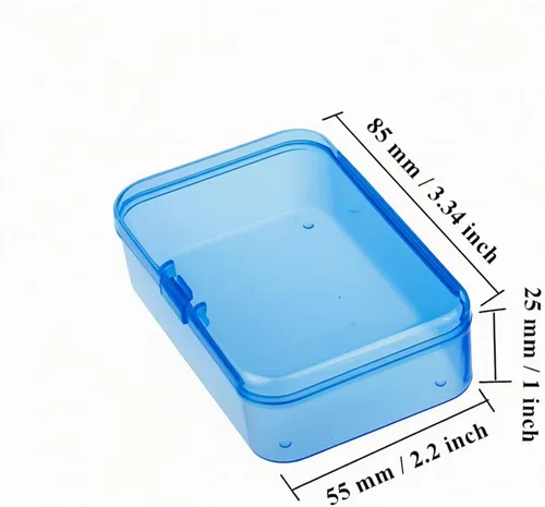 Vista 3 de Goodma 12 cajas de plástico rectangulares de plástico, contenedores organizadores vacíos con tapas con bisagras para objetos pequeños y otros Azul