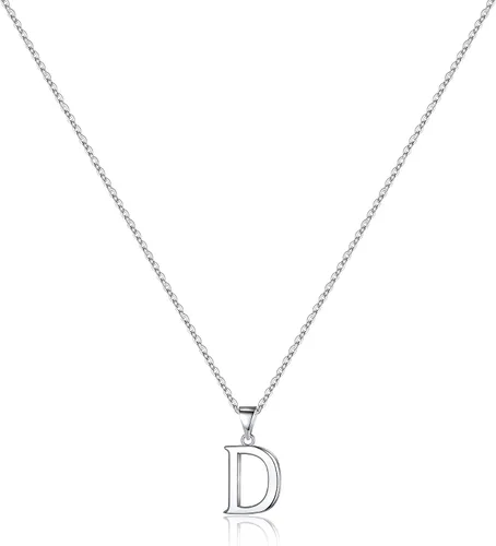 Vista 10 de Turandoss S925 Sterling Silver Initial Necklaces for Women, Dainty Hypoallergenic Letter Initial Pendant S925 Sterling Silver initial Necklace for