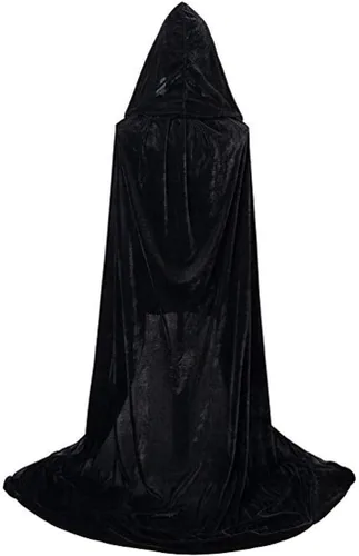 Vista 4 de Vestido de Halloween para mujer, capa larga para cosplay, disfraz de bruja de mago, disfraz para adultos