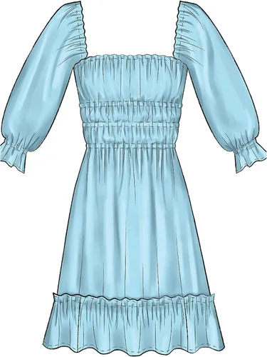 Vista 6 de McCall's Patterns McCall's Learn - Vestido de manga larga para mujer, sin mangas, corto, patrón de costura 12-20, color blanco