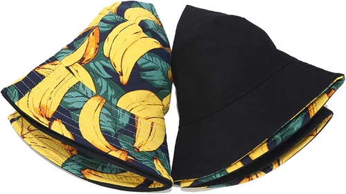 Vista 5 de Mashiaoyi Sombrero de pescador reversible de doble cara con estampado unisex