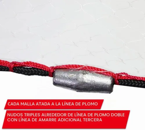 Vista 7 de BasicGear® Cast Net, Lead, 3-12ft Radius, 3/8 and 1/4 Mesh, for Bait Fish