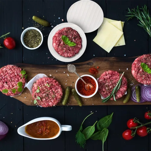 Vista 5 de Burger Press Hamburguesa Hamburguesa - Anillos de molde de hamburguesa de 4.5 pulgadas de tamaño perfecto como prensa de hamburguesa de fácil