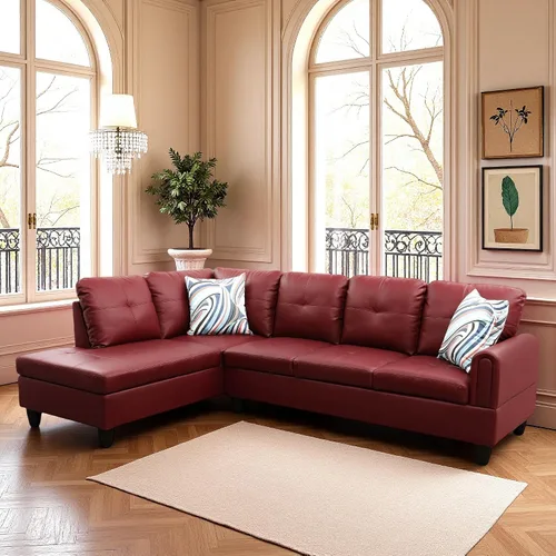 Vista 11 de Sofá seccional en forma de L con chaise, 3 piezas de sofá modular convertible para juegos de muebles de sala de estar y apartamentos pequeños
