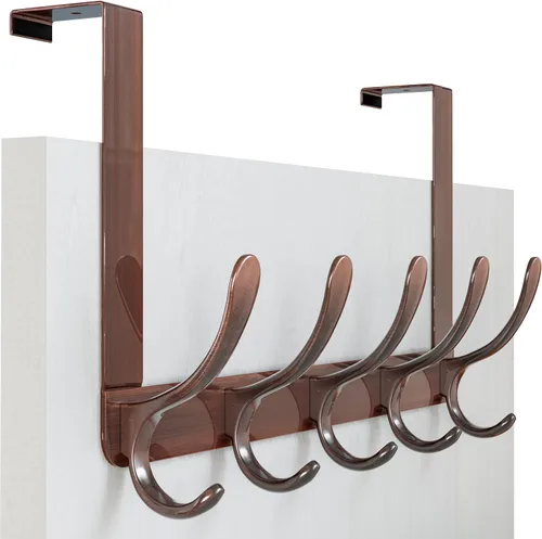 Vista 15 de WEBI Ganchos para colgar sobre la puerta, colgador de puerta, toallero sobre la puerta, perchero, toallero para abrigos, ropa, baño, color negro