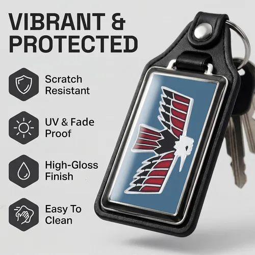 Vista 3 de Brotherhood Car Key Chain for Firebird and Trans Am - Classic Models Alpine Blue 1968 Firebird